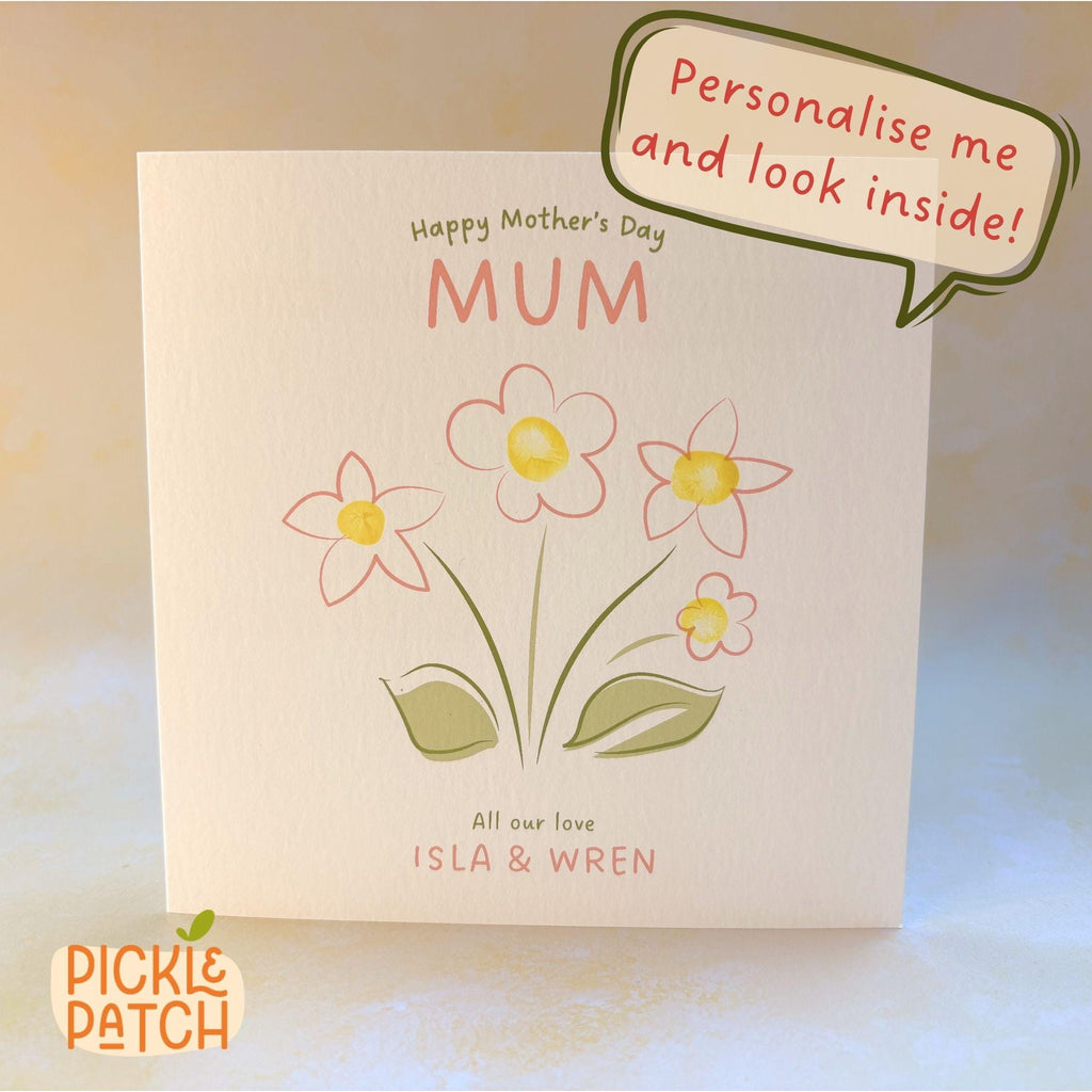 Personalised Mother’s Day Card from All the Kids - Fingerprint Art