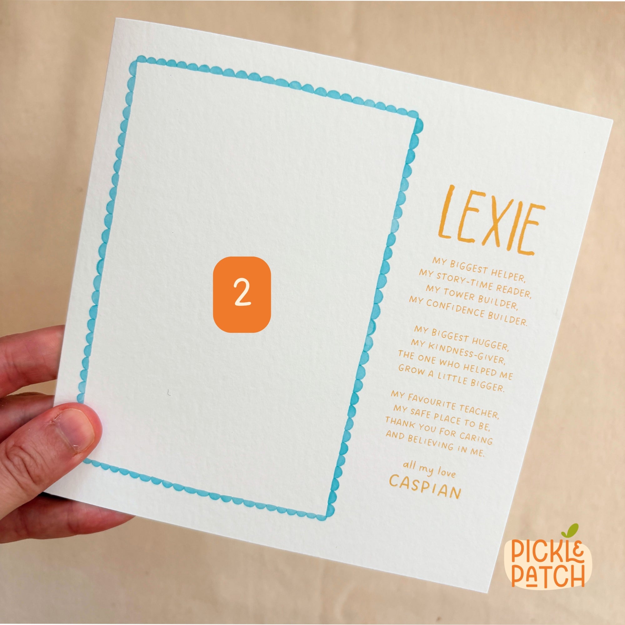 Personalised Thank You Teacher Card