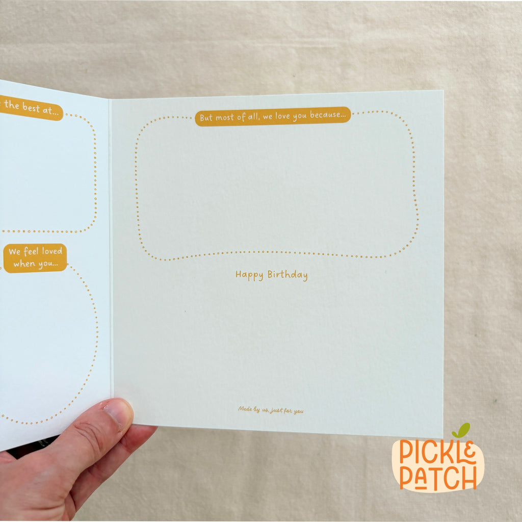 Personalised Floral Birthday Card with Space to Draw a Picture