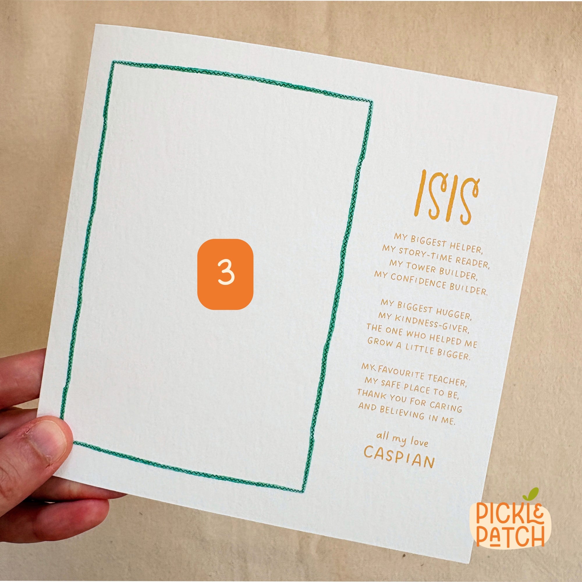 Personalised Thank You Teacher Card