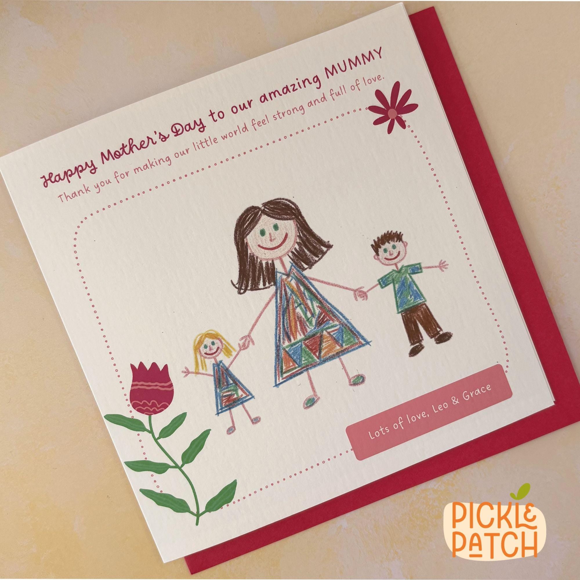 Personalised Mother’s Day Card from Kids – Draw A Picture For Mum