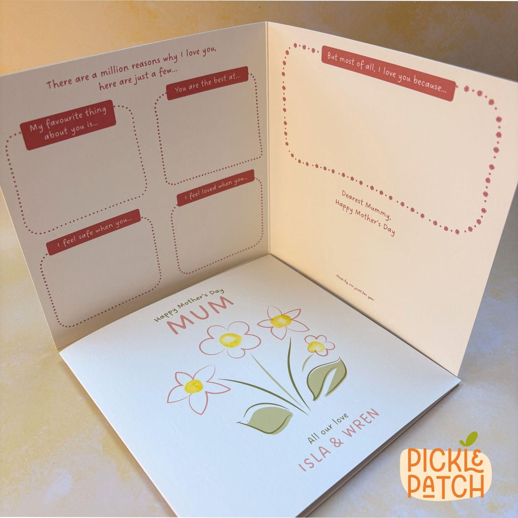 Personalised Mother’s Day Card from All the Kids - Fingerprint Art
