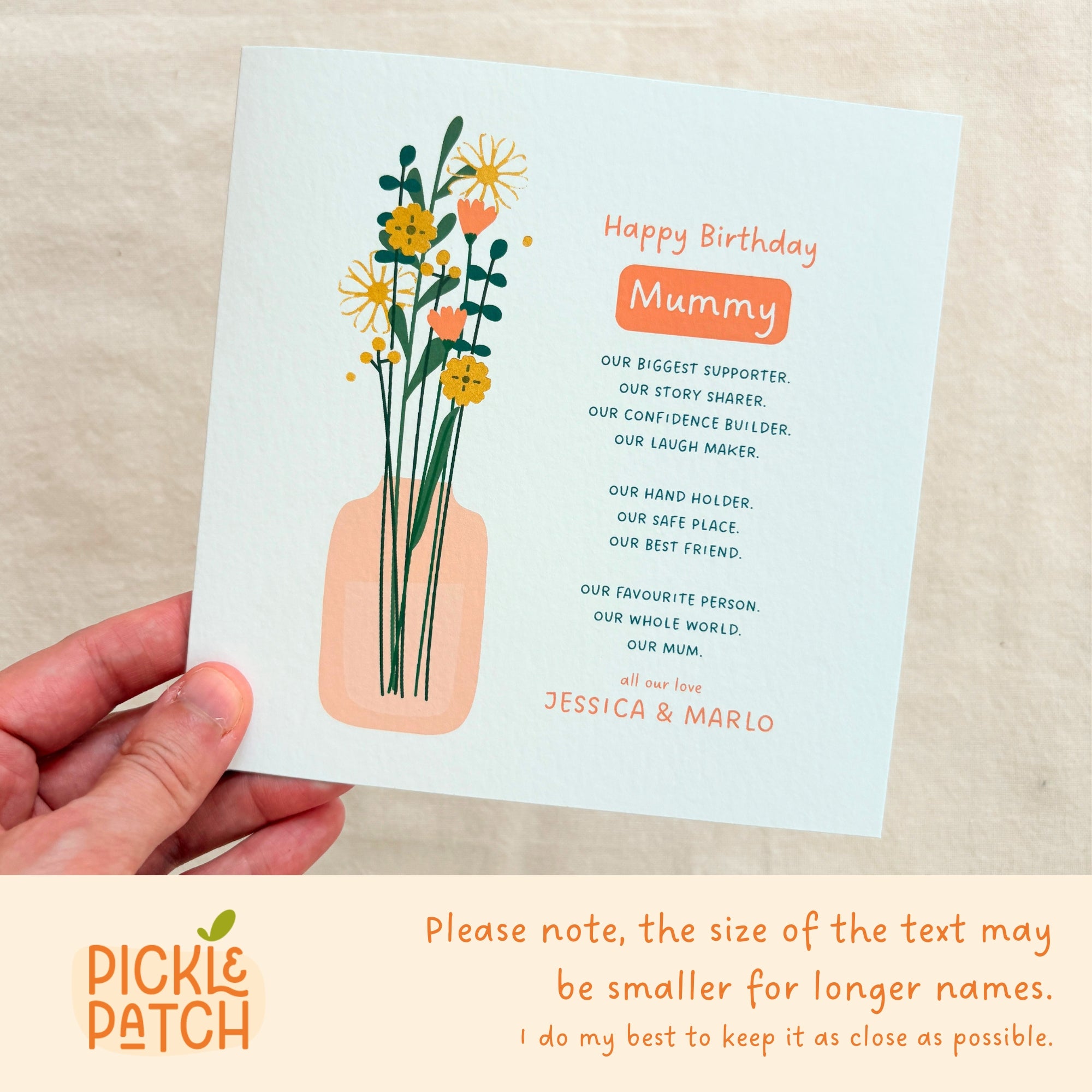 Personalised Birthday Card for Flower Lovers