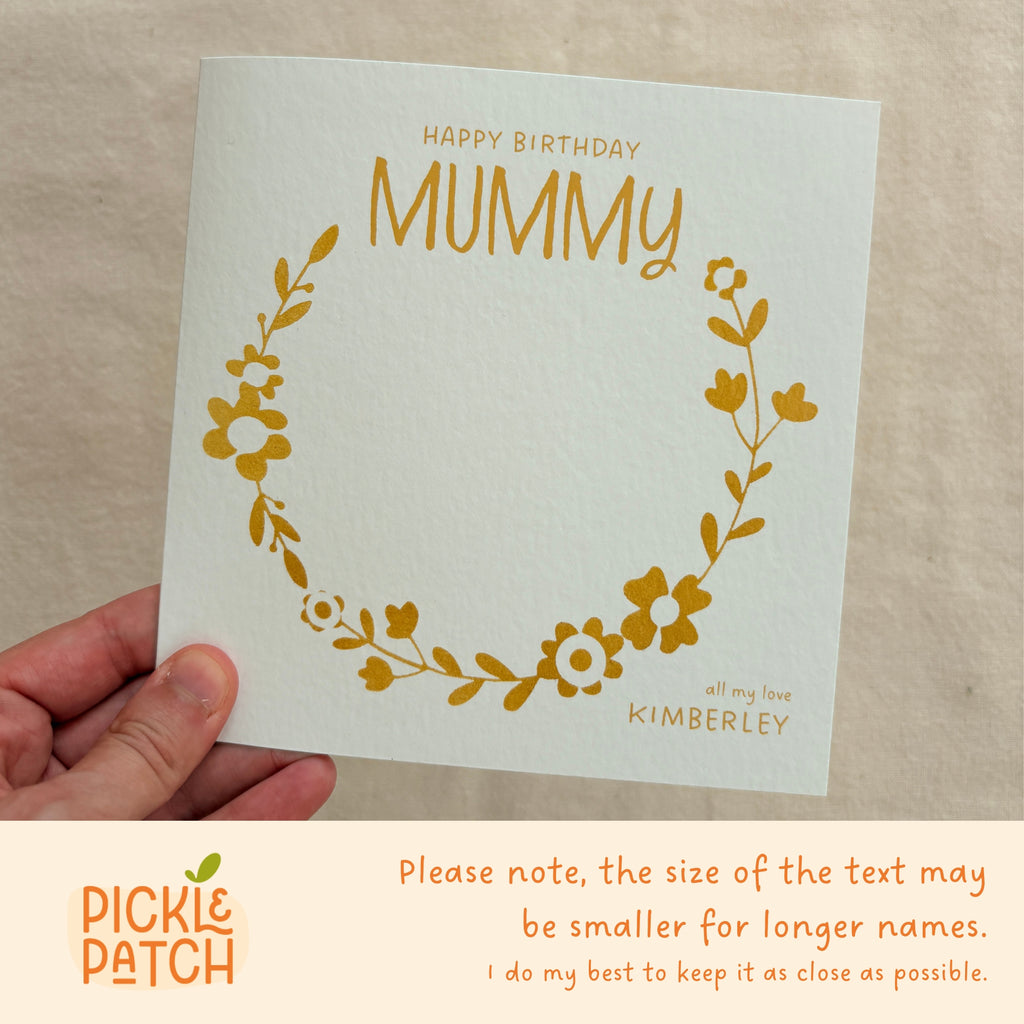 Personalised Floral Birthday Card with Space to Draw a Picture