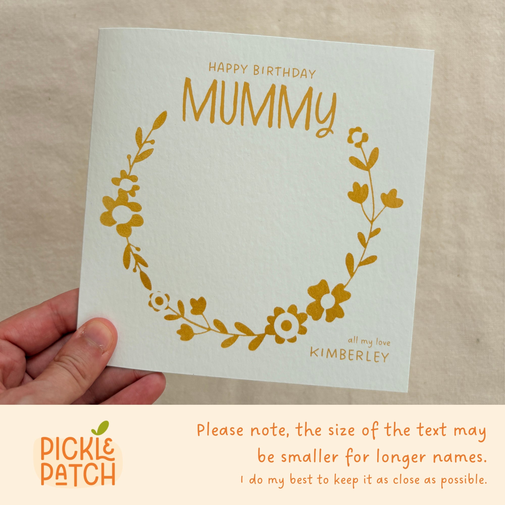 Personalised Floral Birthday Card with Space to Draw a Picture