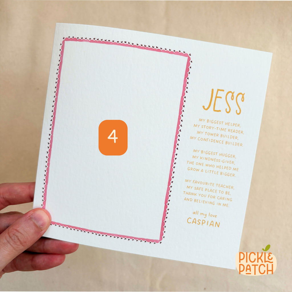 Personalised Thank You Teacher Card