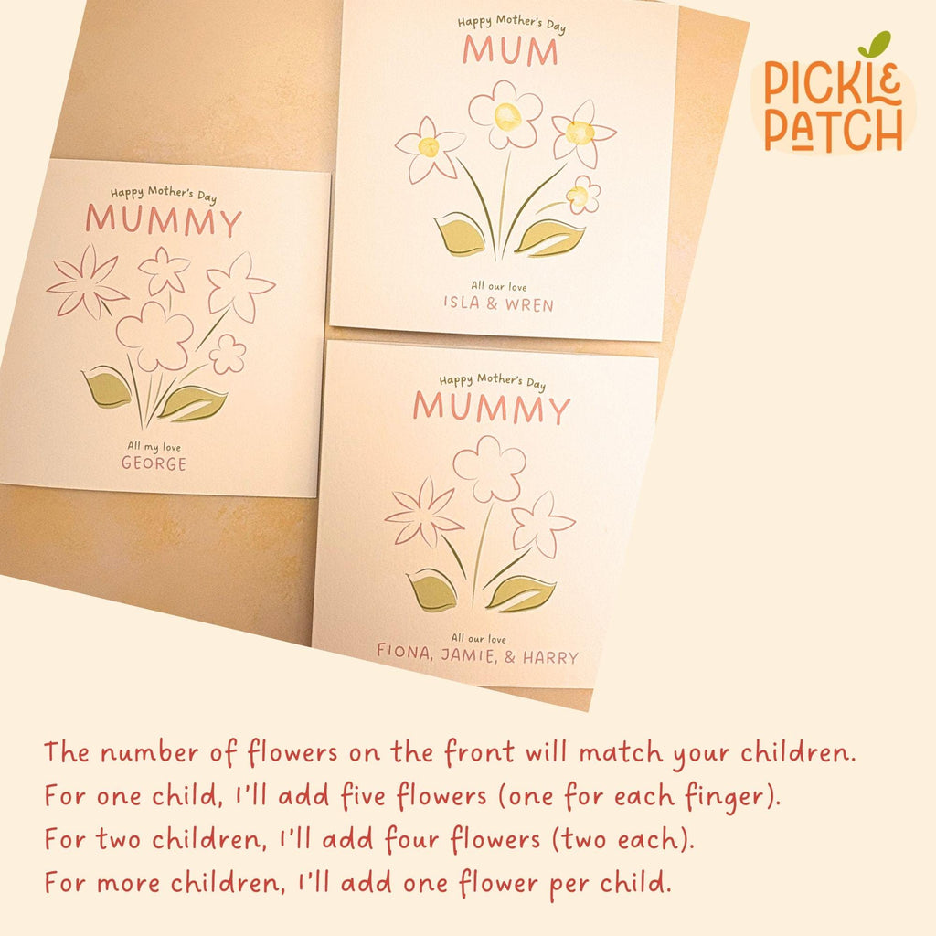 Personalised Mother’s Day Card from All the Kids - Fingerprint Art