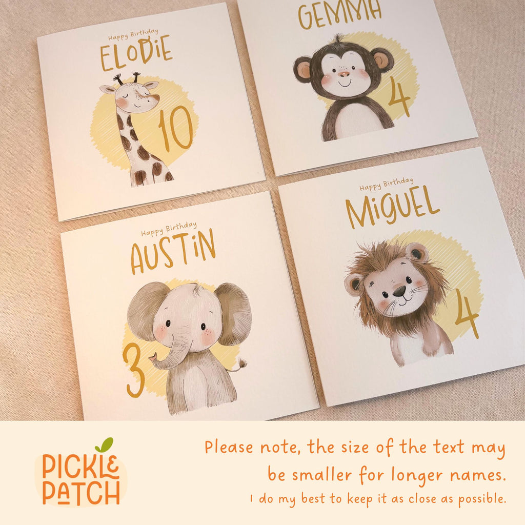 Personalised Children's Birthday Card | Age Birthday Keepsake for an Animal Lover