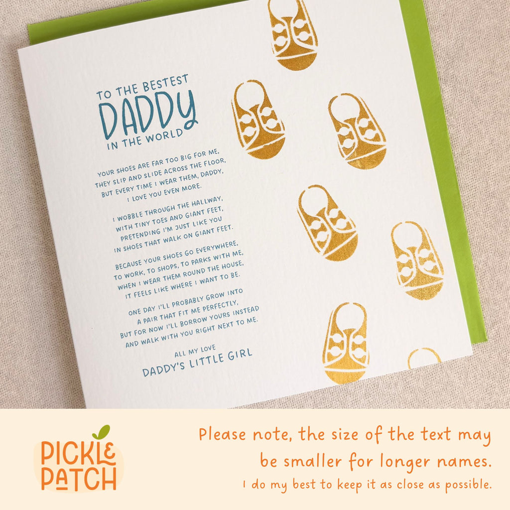 Daddy Keepsake Poem Father's Day Card
