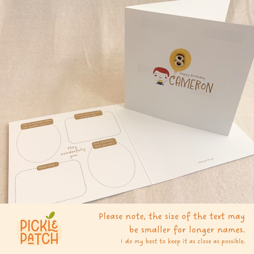 Personalised Boys Birthday Card