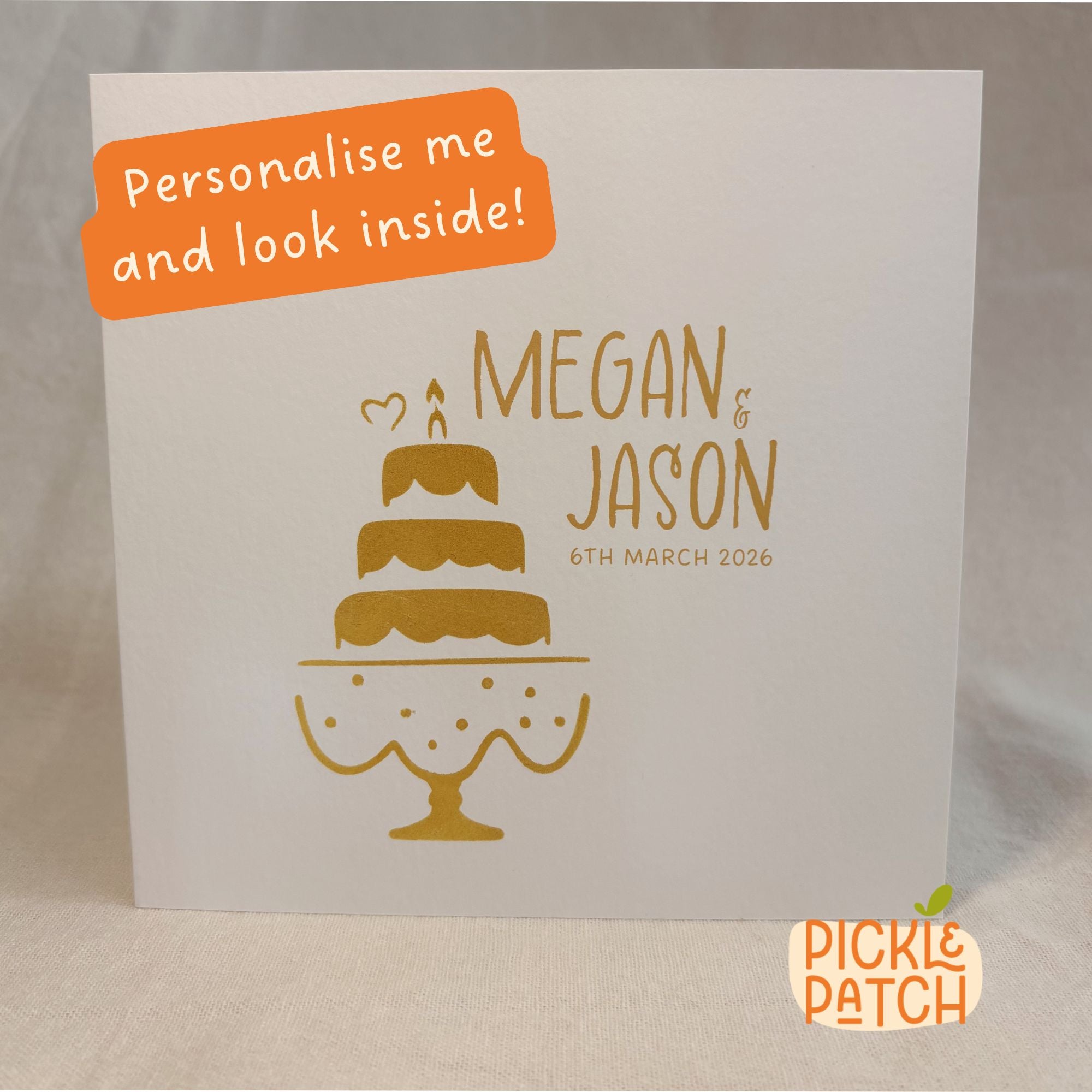 Personalised Wedding Card | Newlywed Keepsake Gift | Custom Names and Date