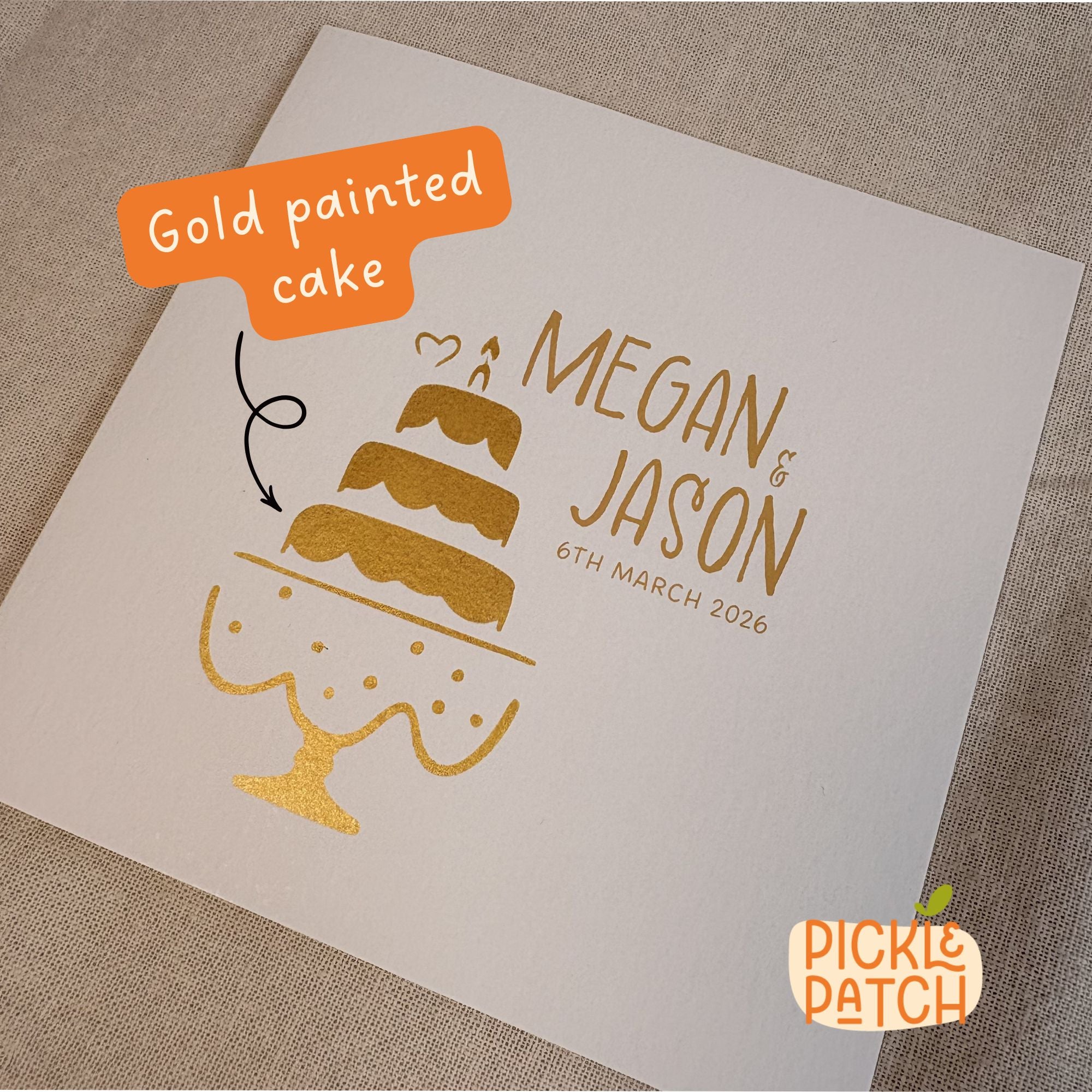 Personalised Wedding Card | Newlywed Keepsake Gift | Custom Names and Date