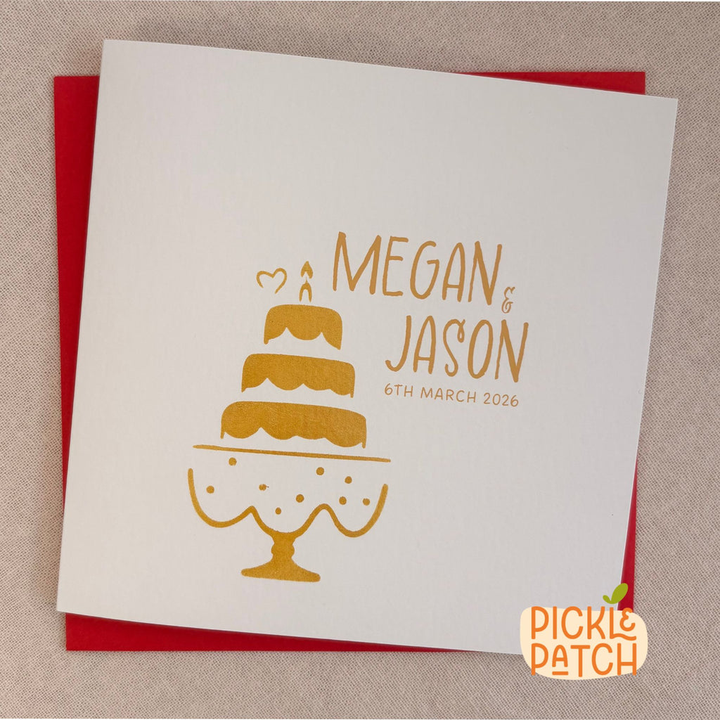 Personalised Wedding Card | Newlywed Keepsake Gift | Custom Names and Date