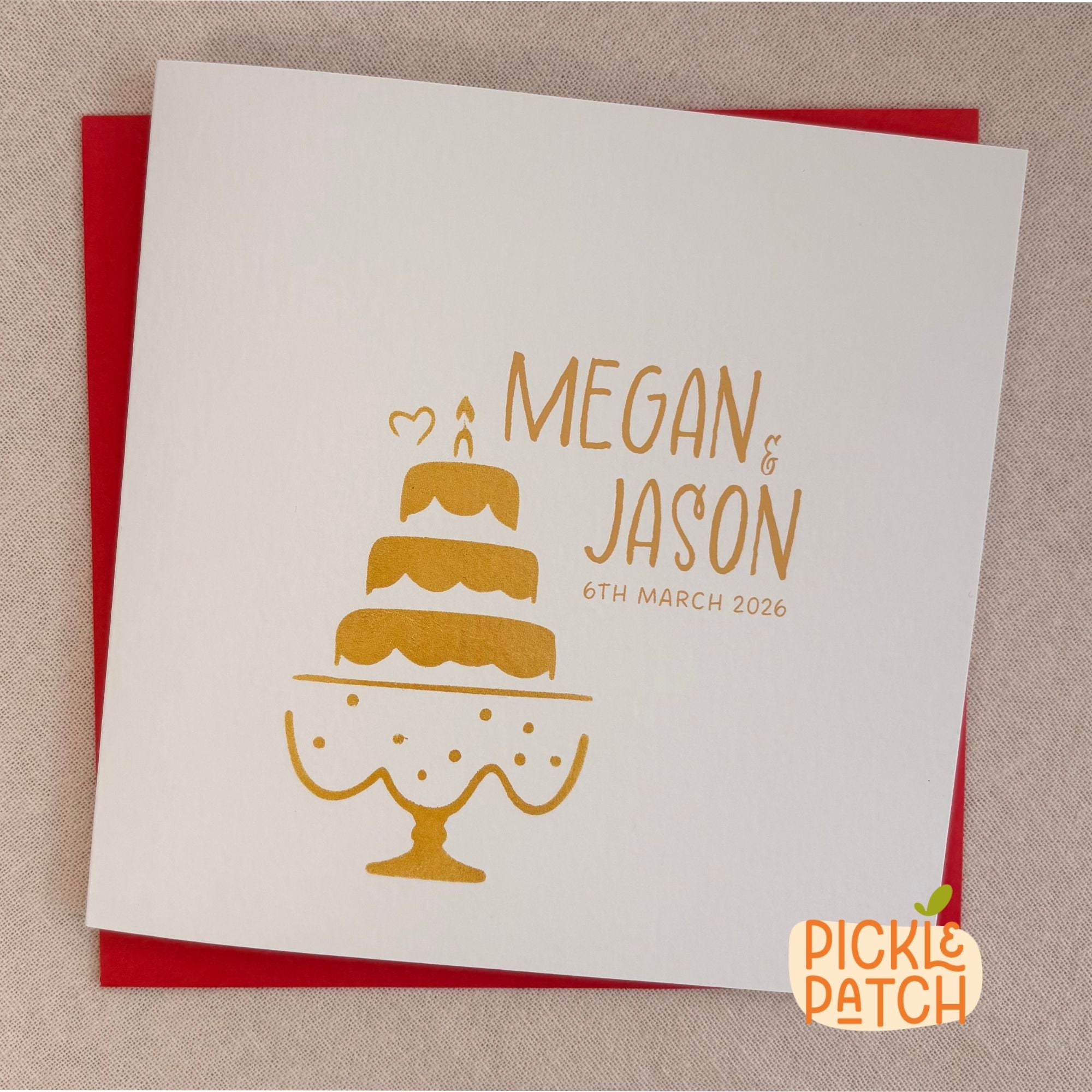Personalised Wedding Card | Newlywed Keepsake Gift | Custom Names and Date
