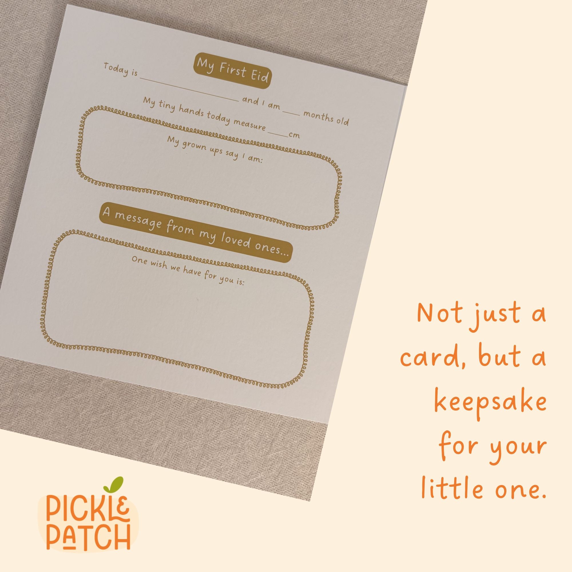 Baby's First Eid Mubarak Card and Keepsake