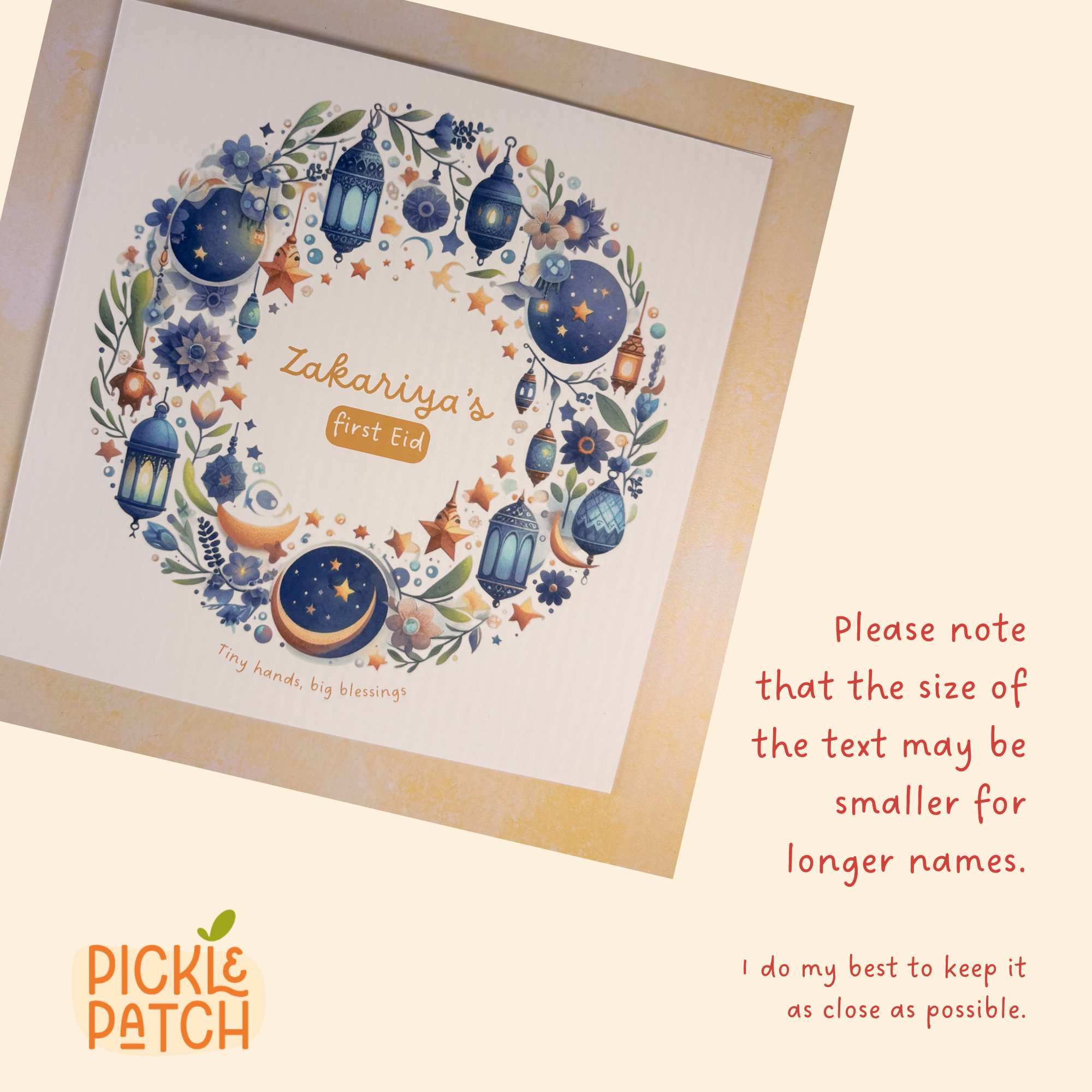 Personalised Baby’s First Eid Card – First Eid Keepsake