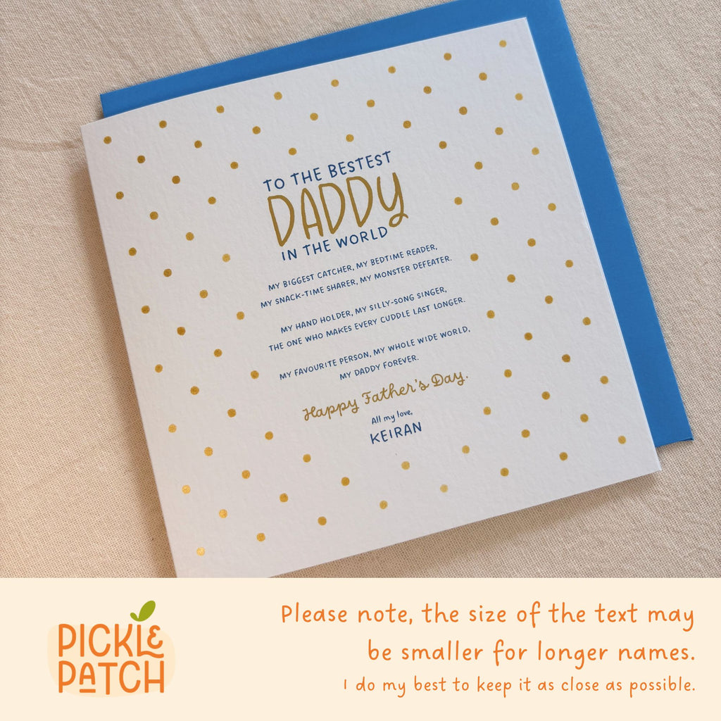 Personalised Father's Day Card From Son
