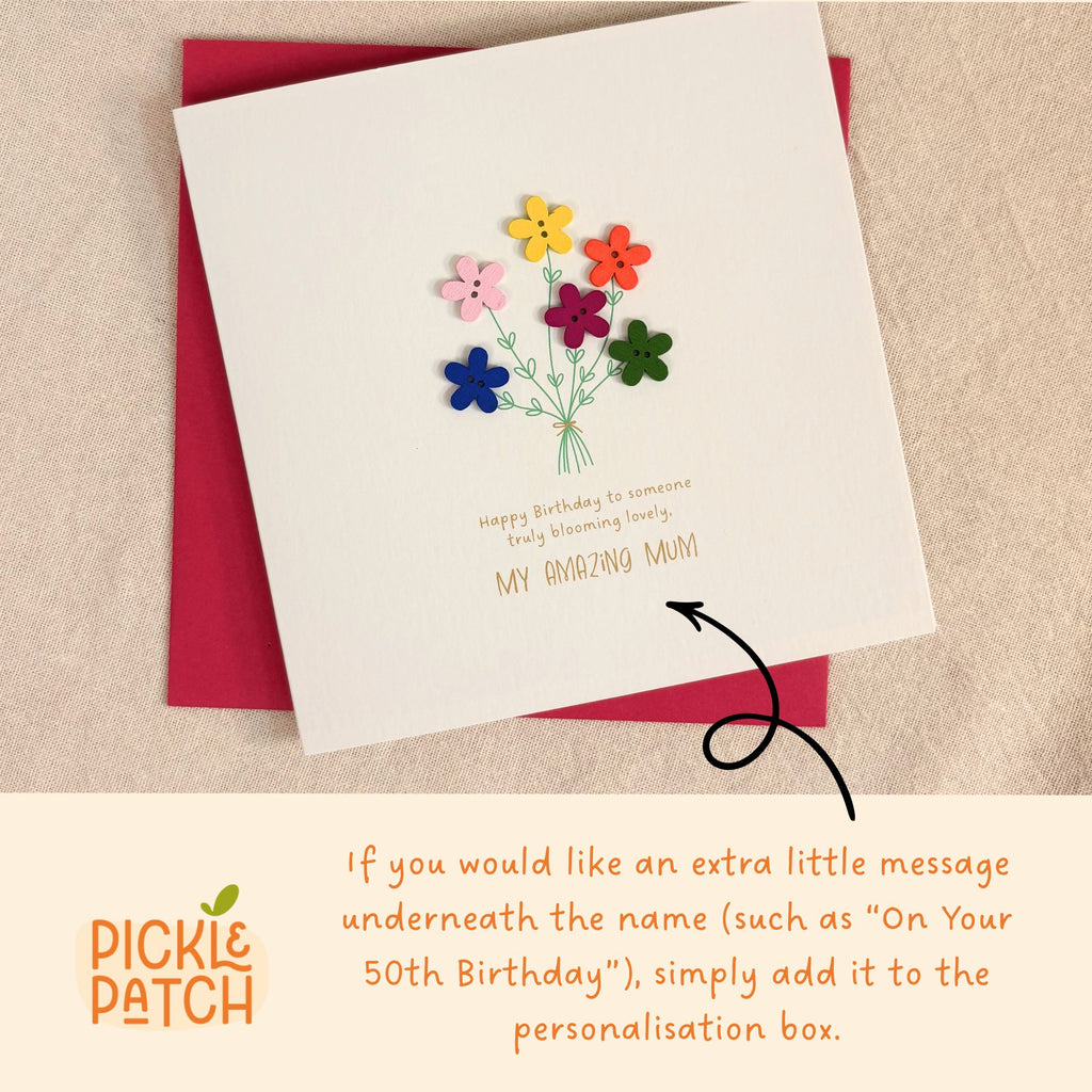 Personalised Floral Birthday Card for Her