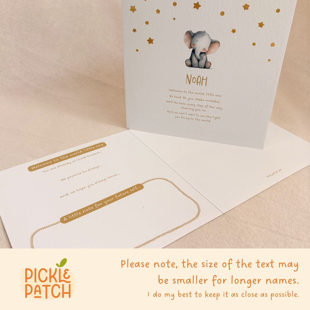Personalised New Baby Keepsake Card