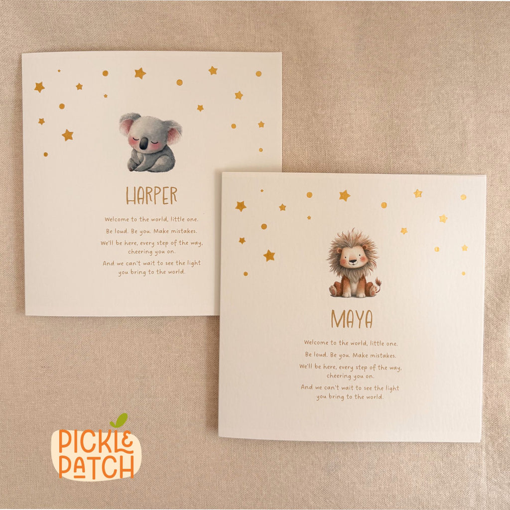 Personalised New Baby Keepsake Card