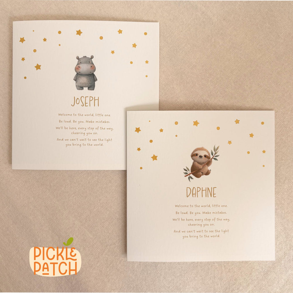 Personalised New Baby Keepsake Card