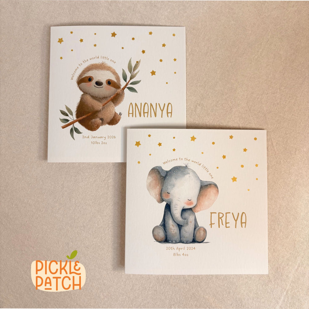 Personalised New Baby Keepsake Card With Birth Date & Weight