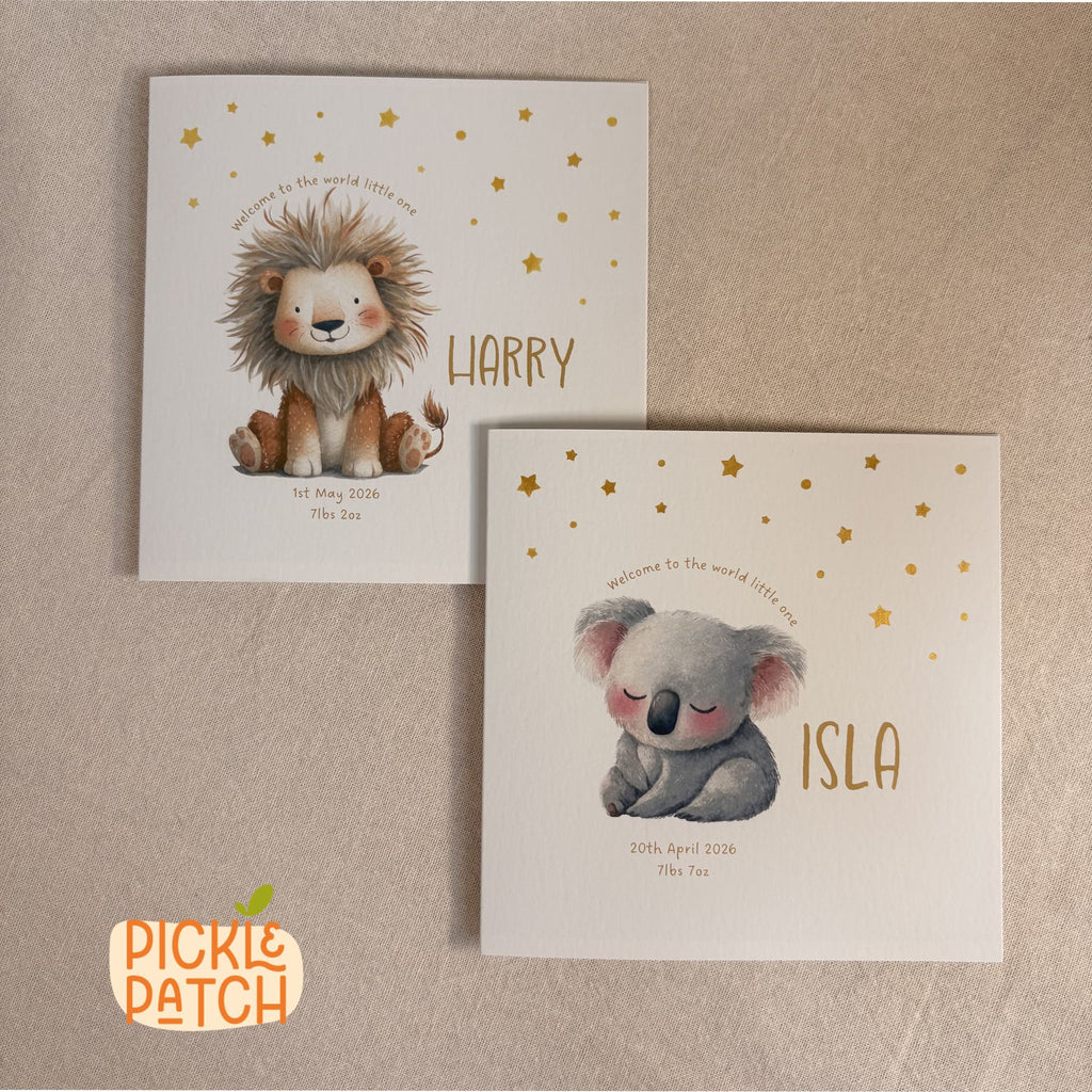Personalised New Baby Keepsake Card With Birth Date & Weight