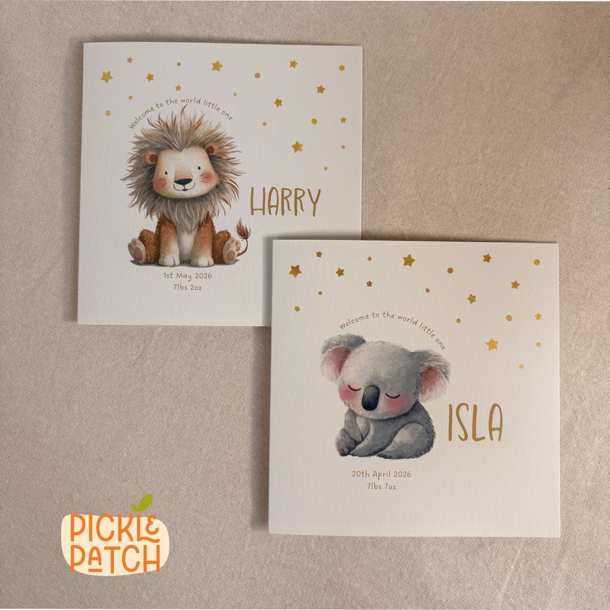 Personalised New Baby Keepsake Card With Birth Date & Weight