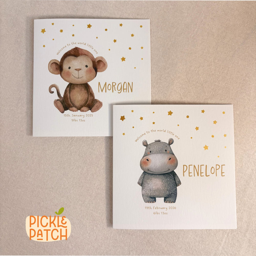 Personalised New Baby Keepsake Card With Birth Date & Weight