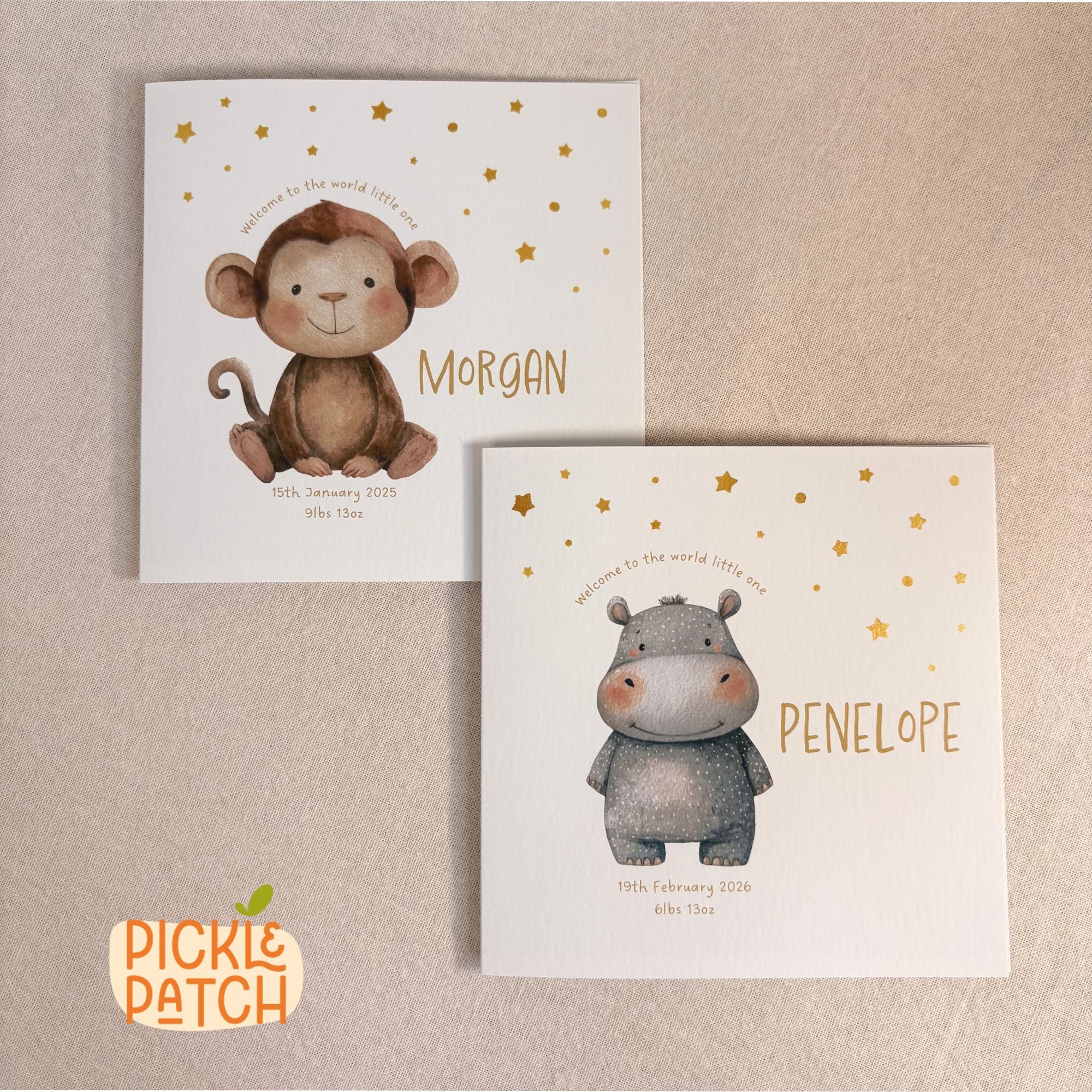 Personalised New Baby Keepsake Card With Birth Date & Weight