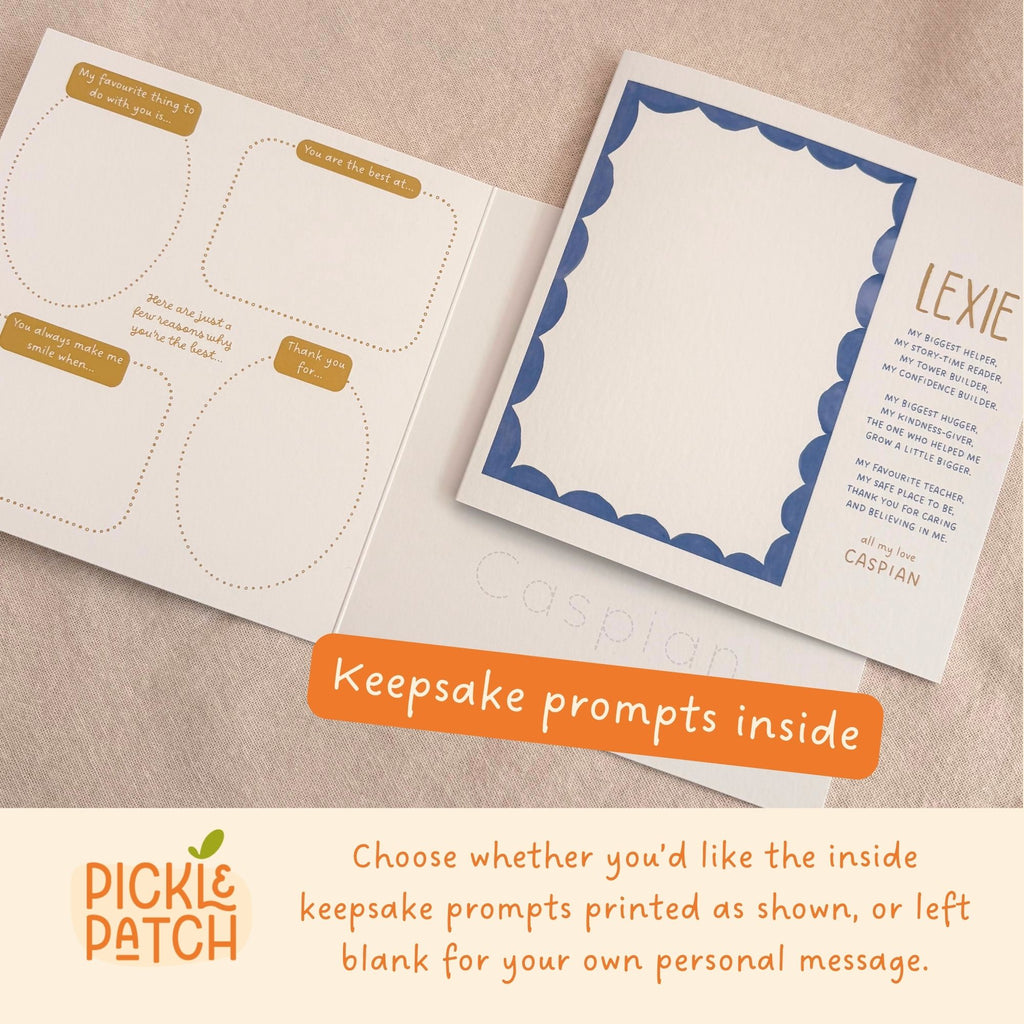 Personalised Thank You Teacher Card | Nursery and Keyworker Gift | Preschool Childminder Keepsake