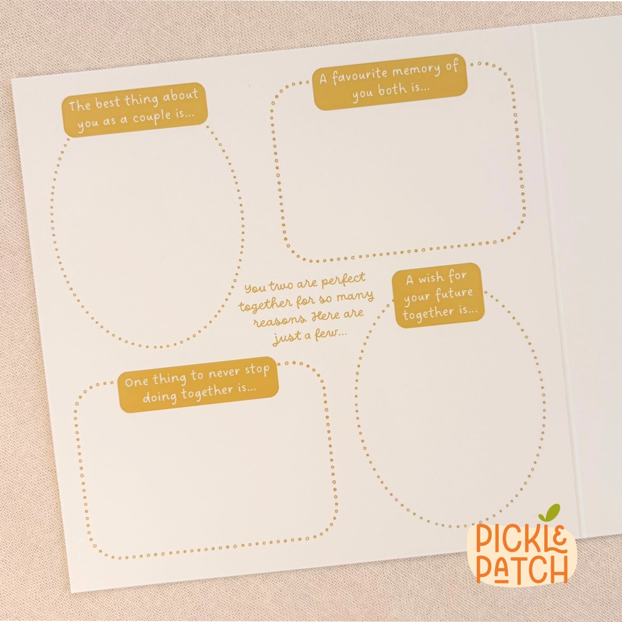 Personalised Wedding Keepsake Card