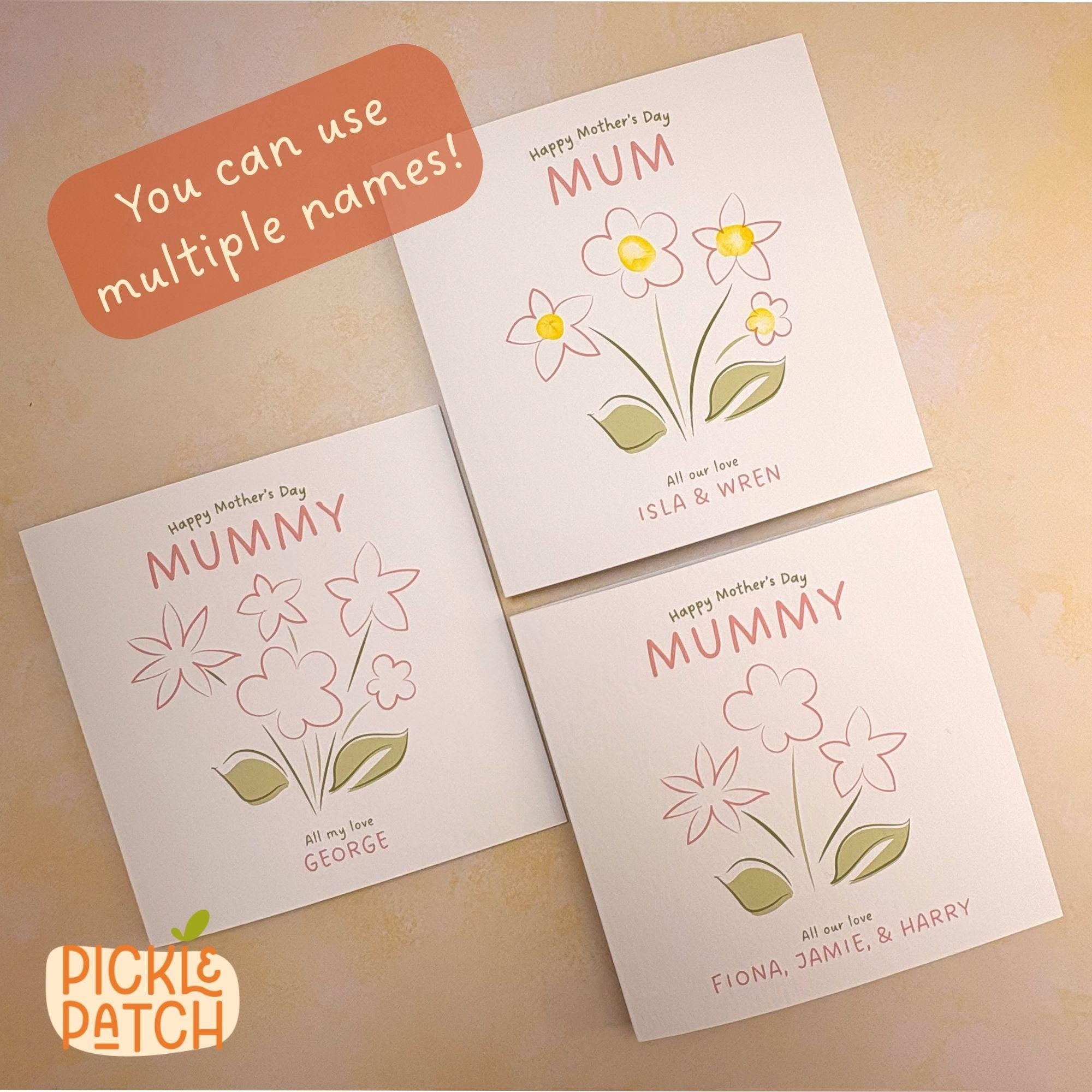 Personalised Mother’s Day Card from All the Kids - Fingerprint Art