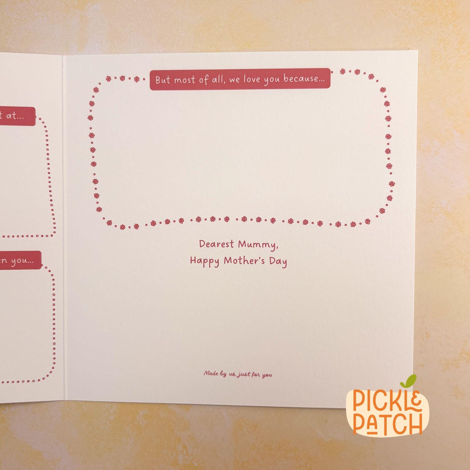 Personalised Mother’s Day Card from Kids – Draw A Picture For Mum
