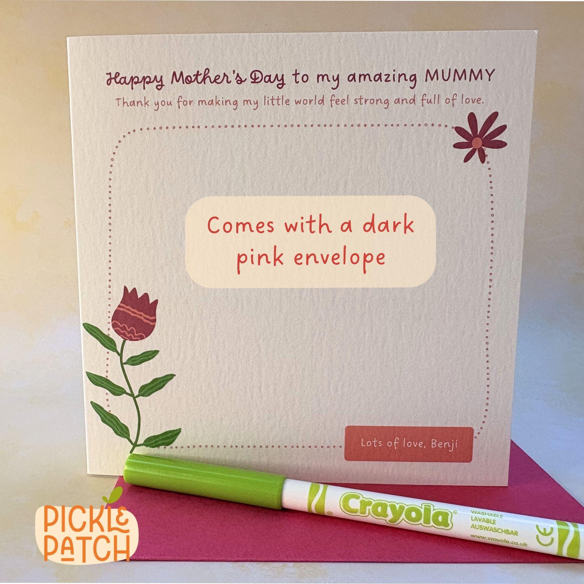 Personalised Mother’s Day Card from Kids – Draw A Picture For Mum