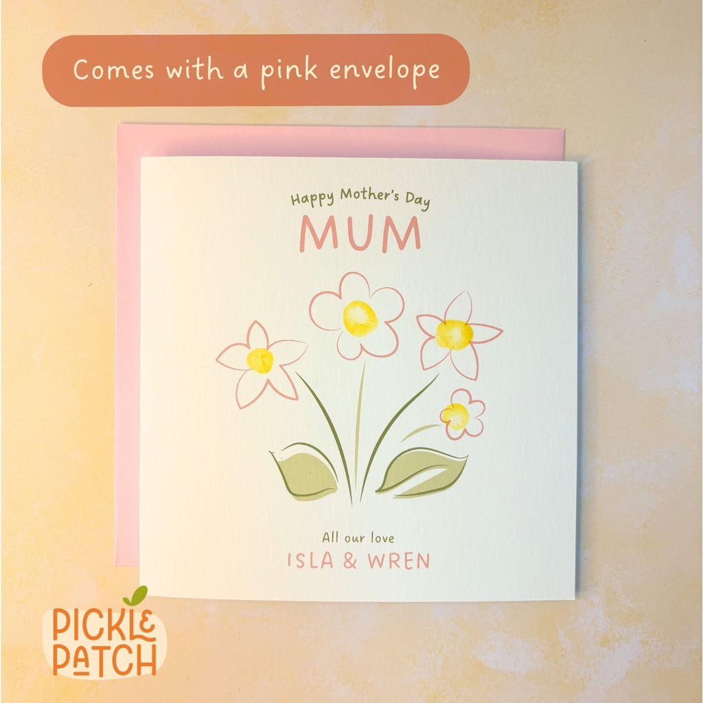 Personalised Mother’s Day Card from All the Kids - Fingerprint Art
