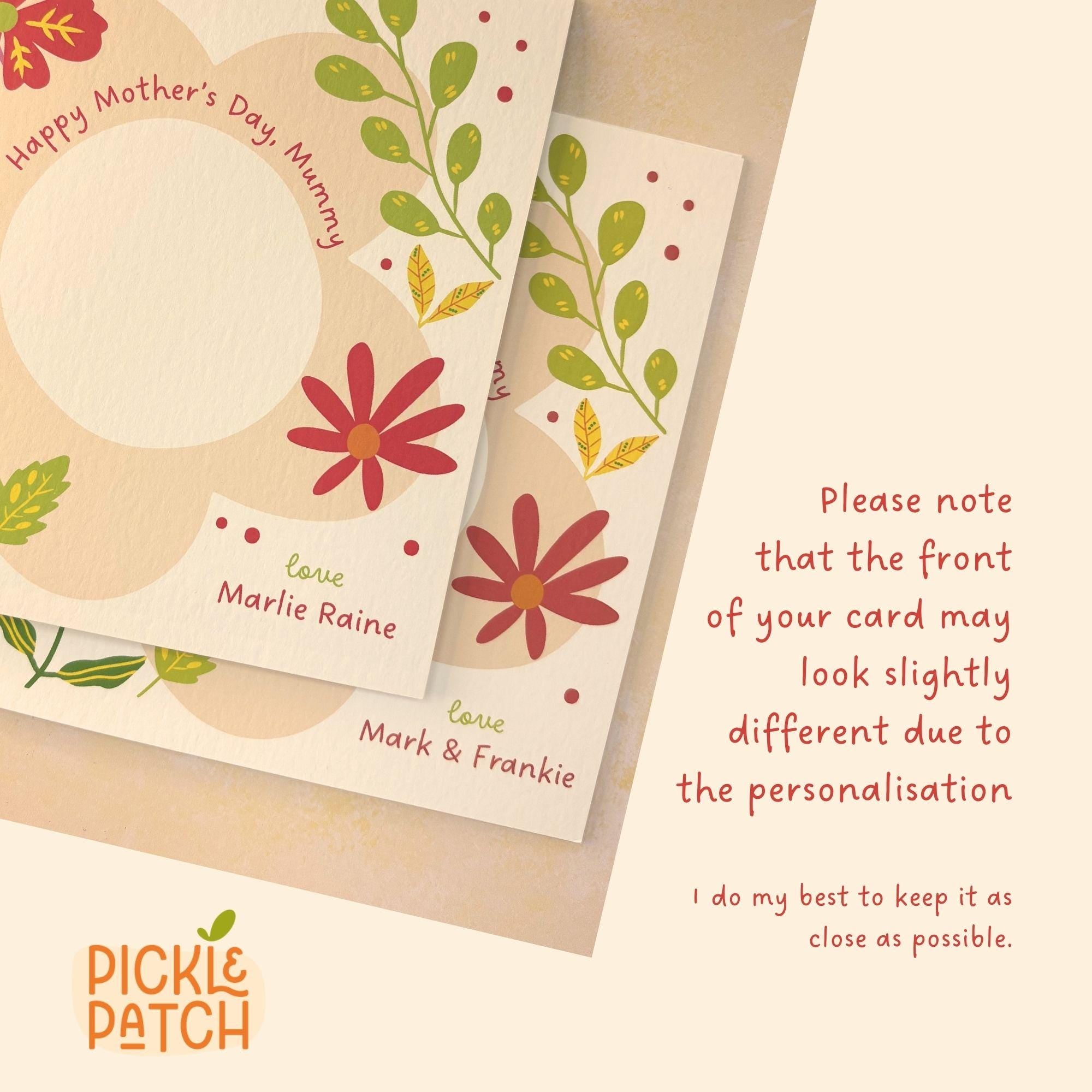 Personalised Mother’s Day Card – Draw a picture for mum