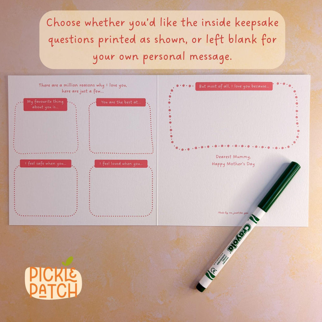 Personalised Mother’s Day Card – Keepsake Card From Kids