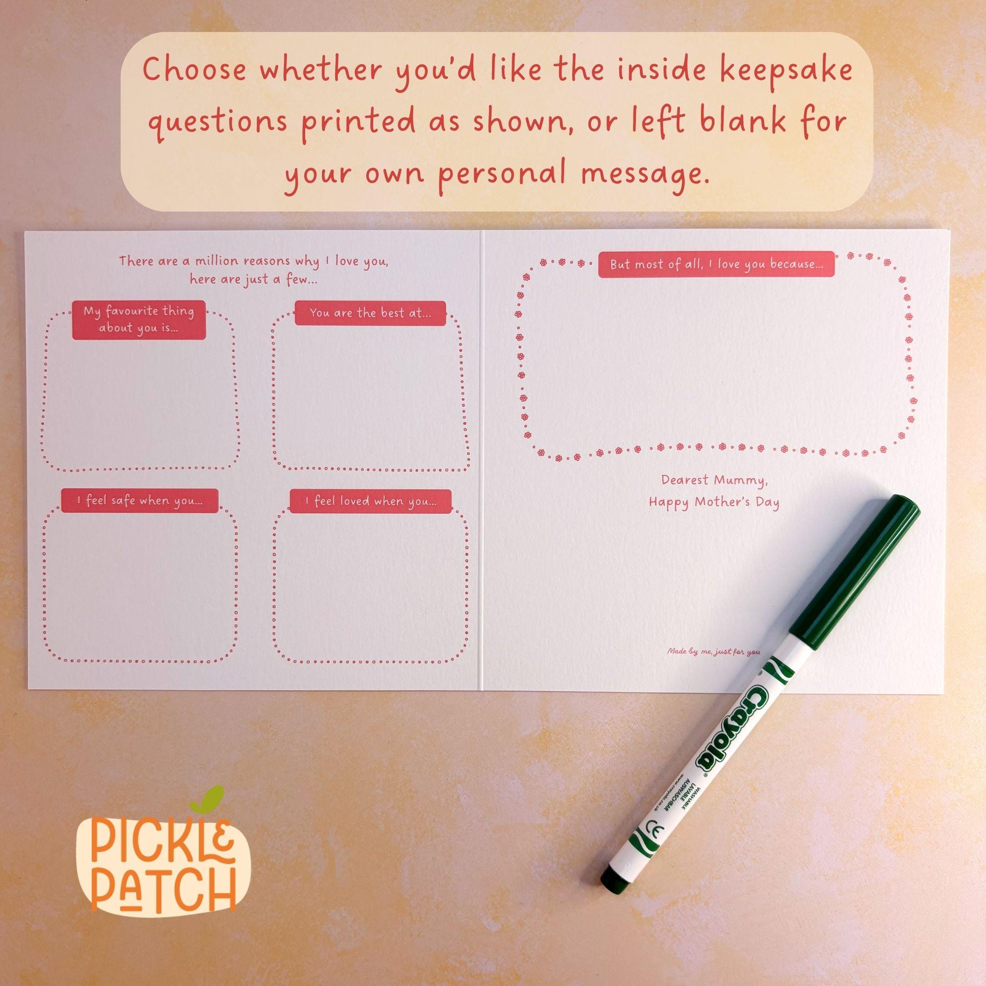 Personalised Mother’s Day Card from All the Kids - Fingerprint Art