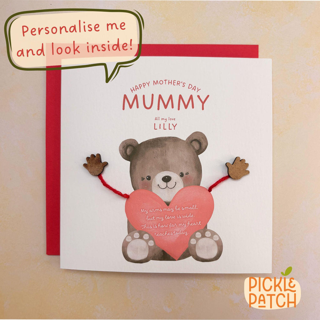 Personalised Mother’s Day Card – Customised With Child’s Arm Span