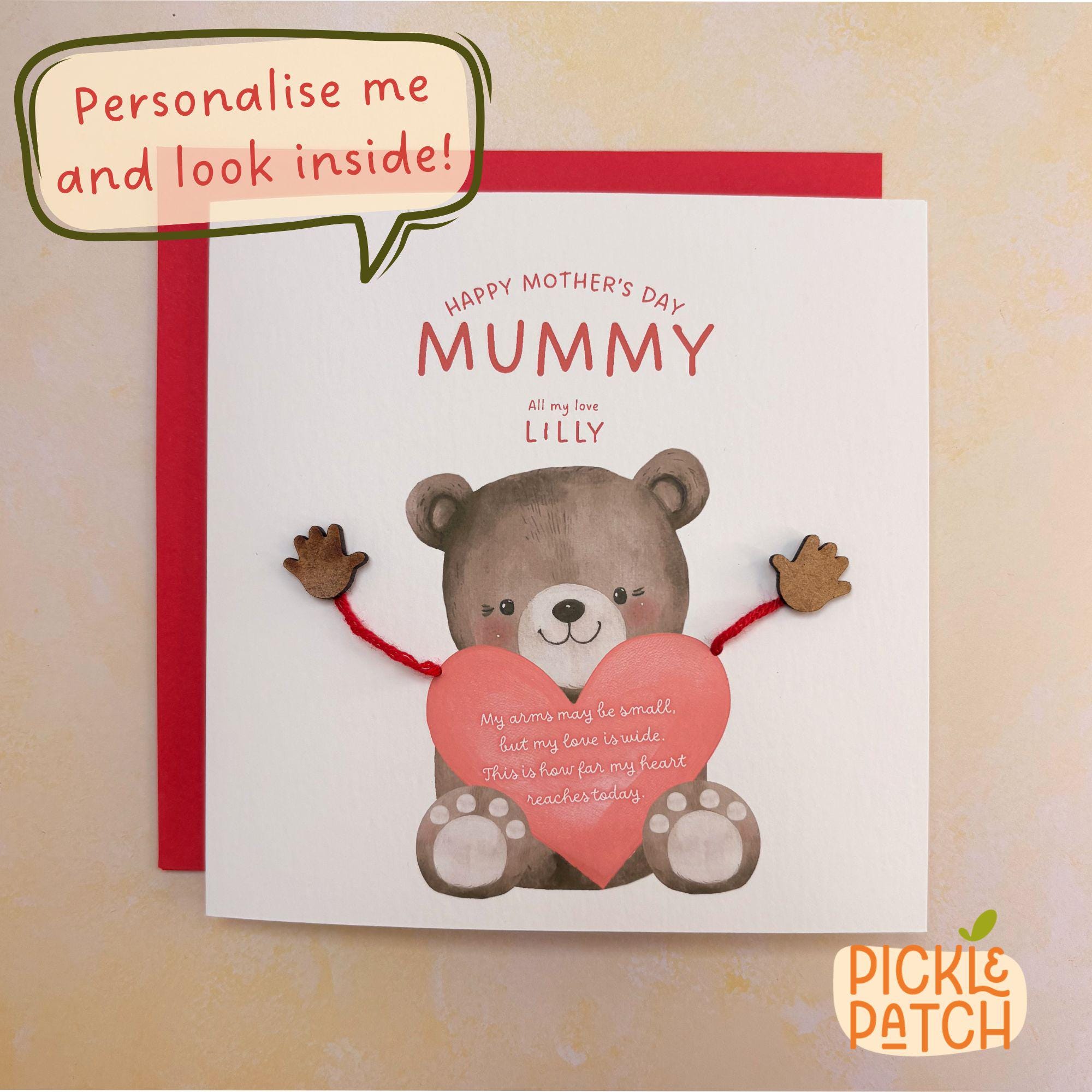 Personalised Mother’s Day Card – Customised With Child’s Arm Span