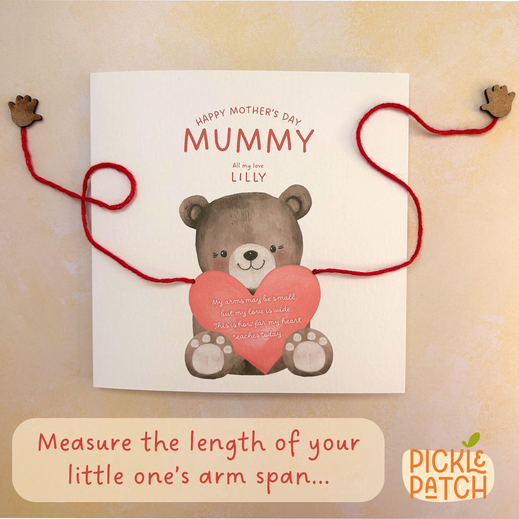 Personalised Mother’s Day Card – Customised With Child’s Arm Span