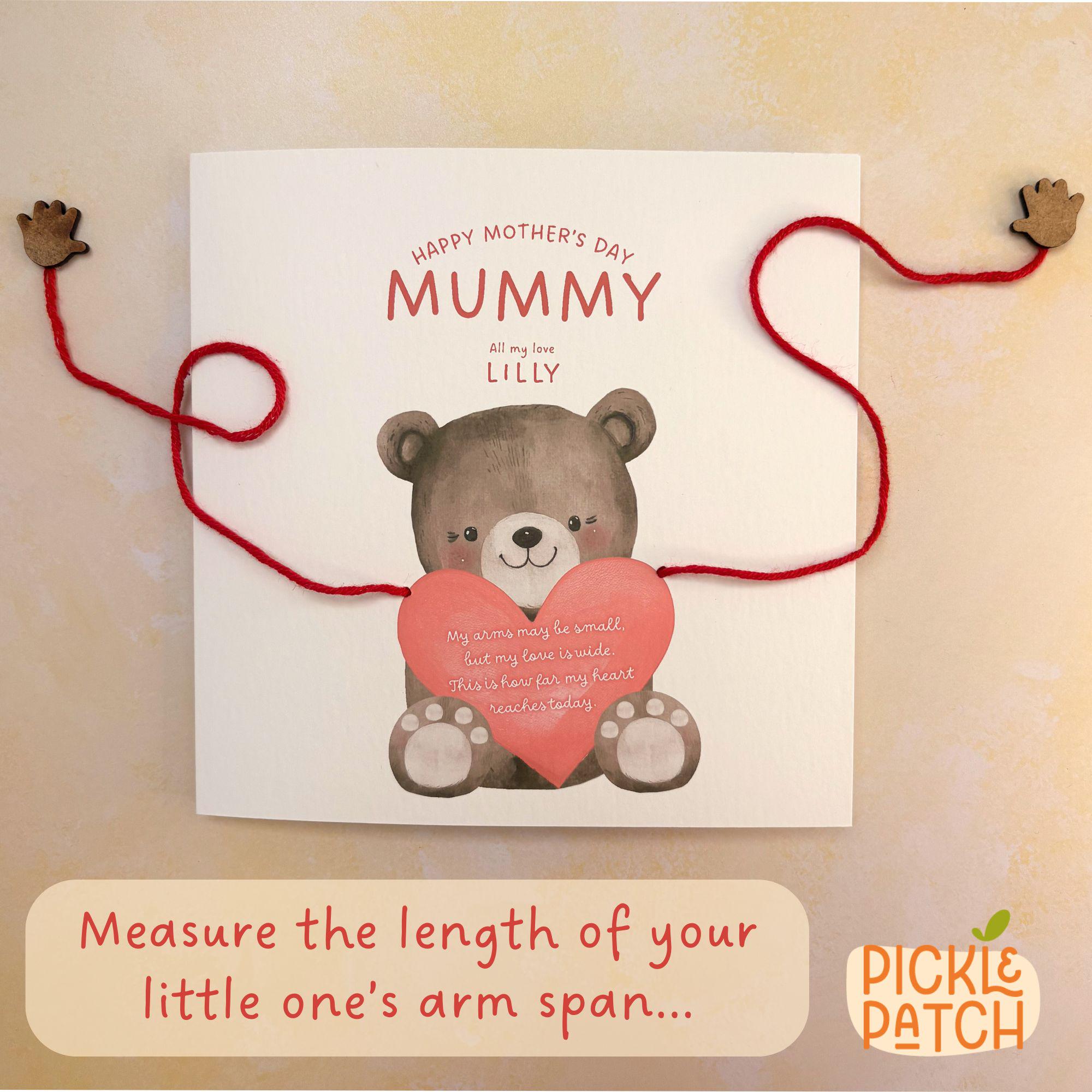 Personalised Mother’s Day Card – Customised With Child’s Arm Span