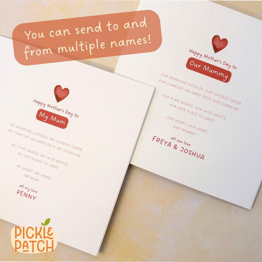 Personalised Mothers Day Card – Heartfelt Gift For Mum