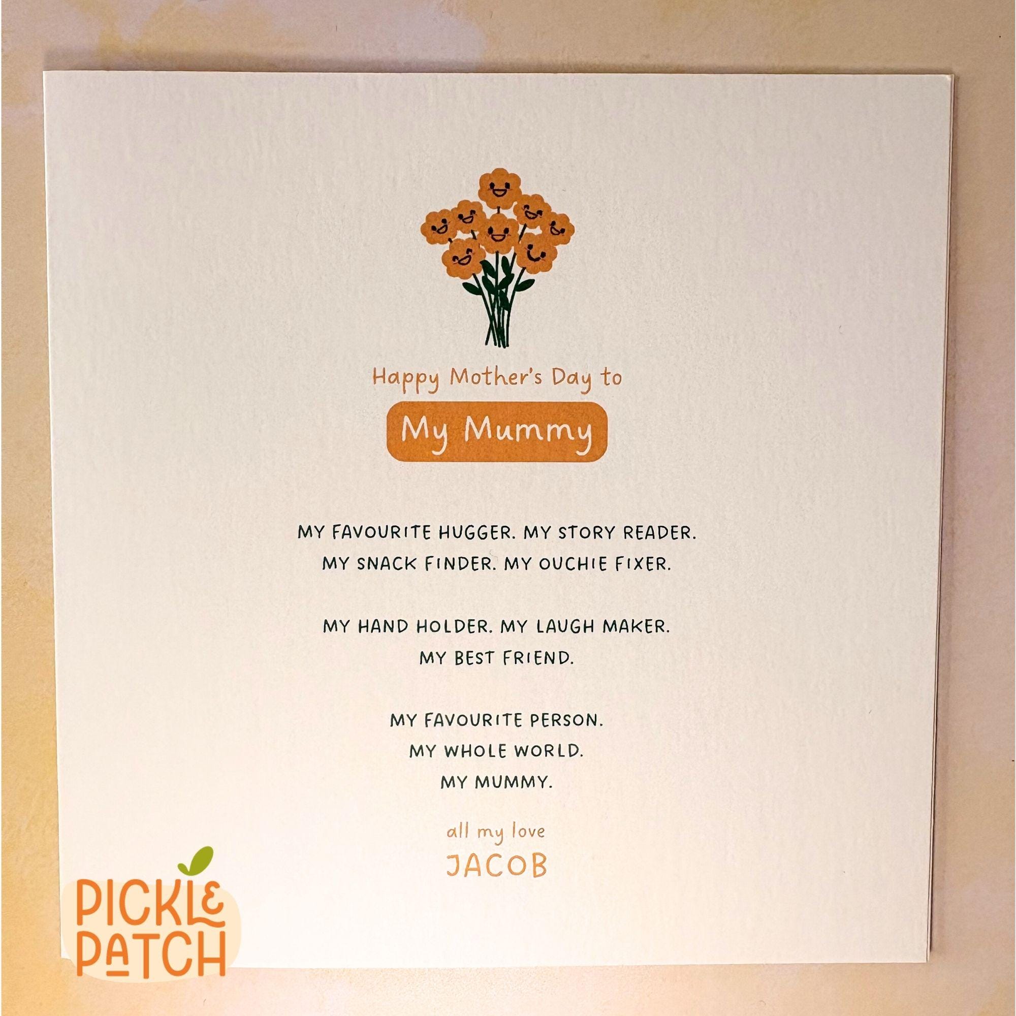 Personalised Mother's Day Card – Heartfelt Mummy Keepsake