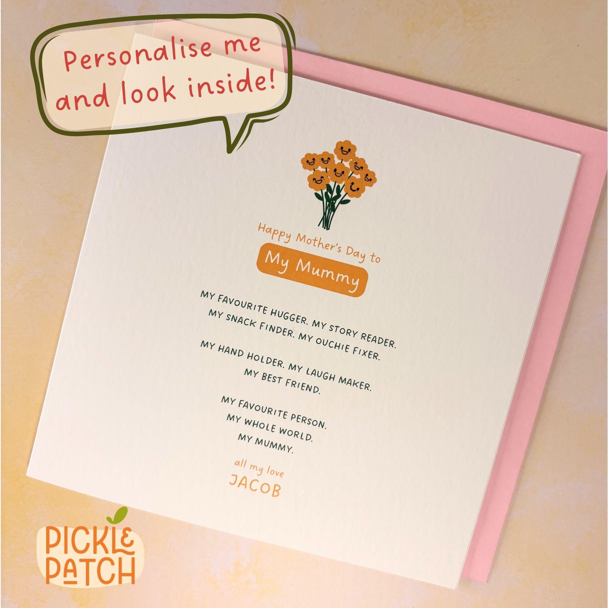 Personalised Mother's Day Card – Heartfelt Mummy Keepsake
