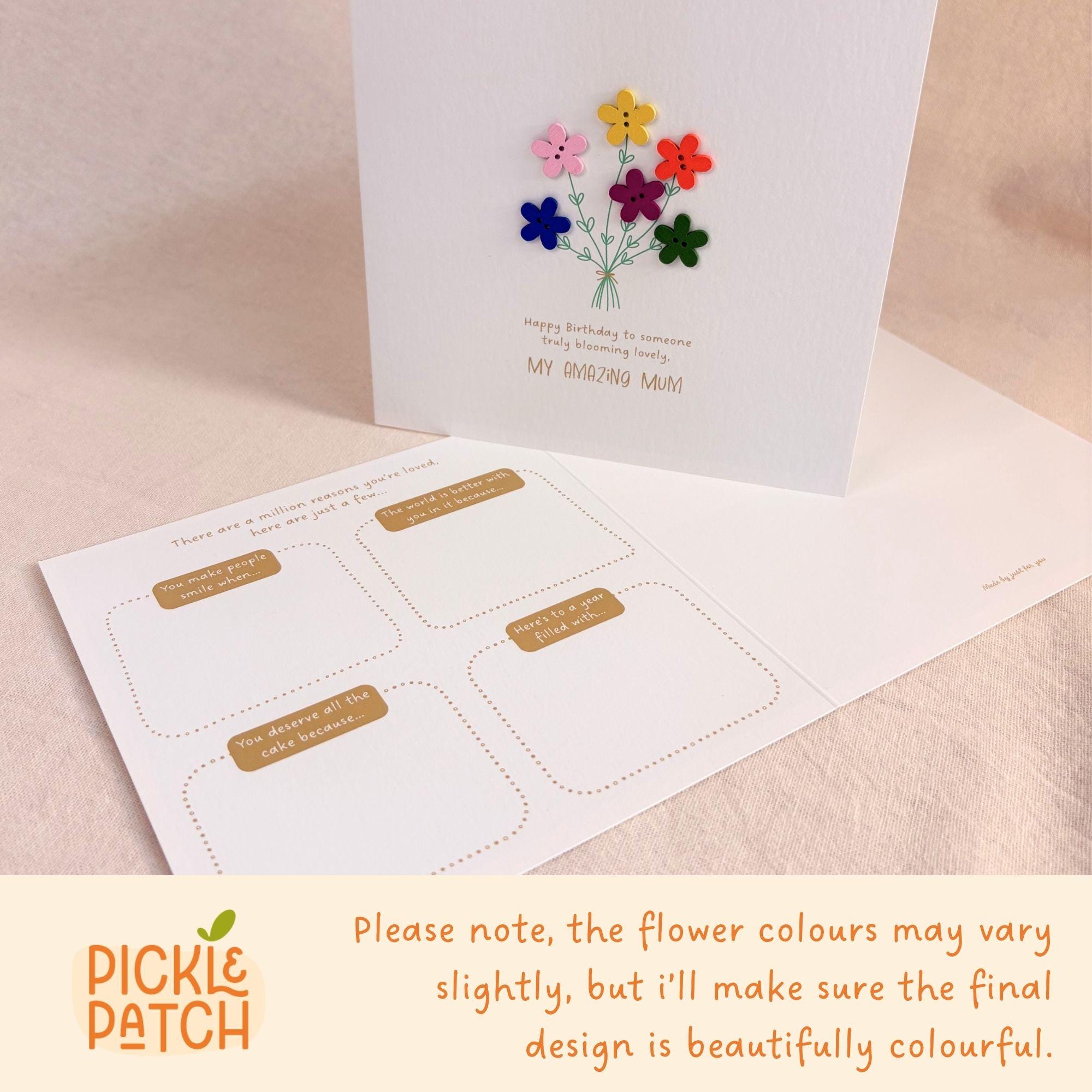 Personalised Floral Birthday Card for Her