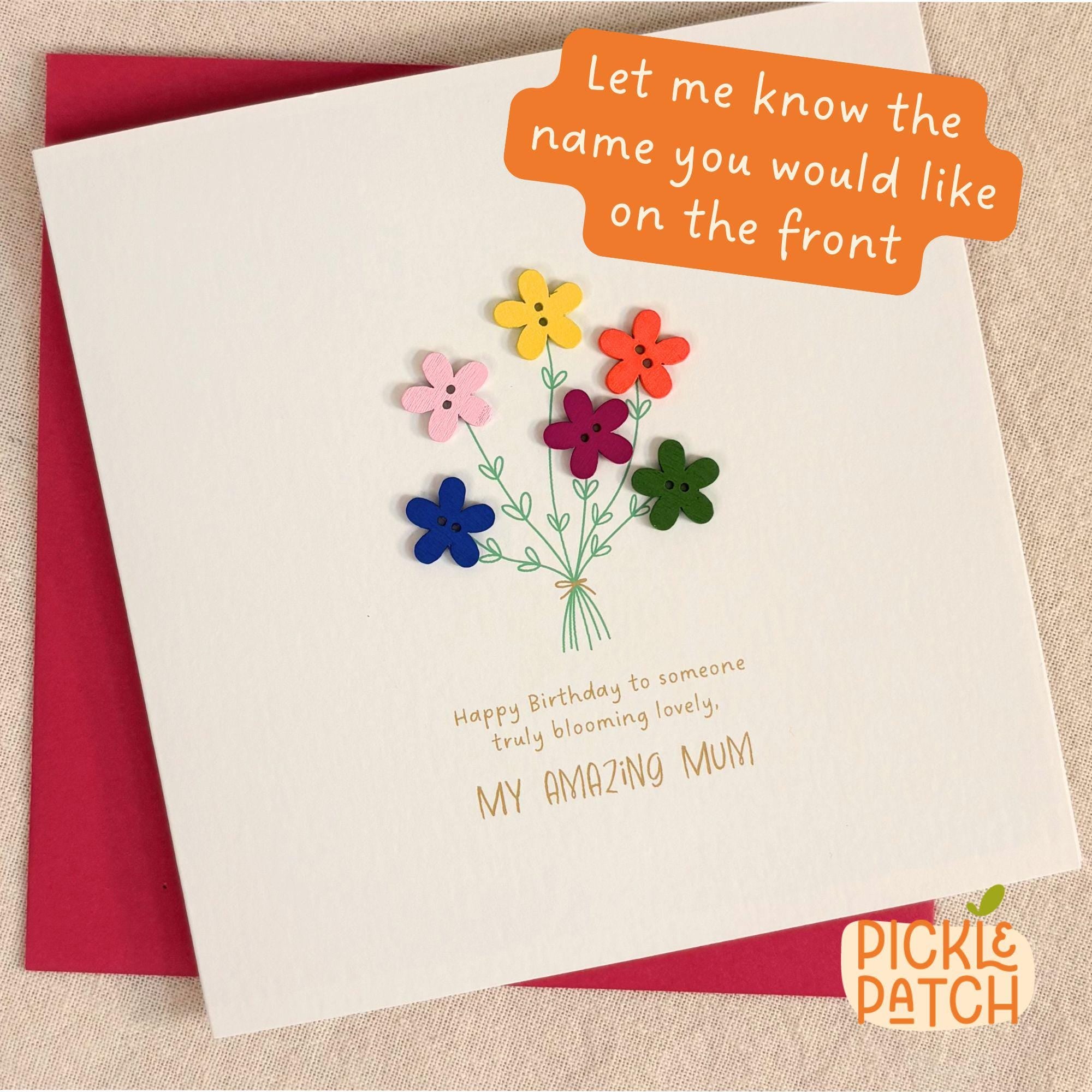 Personalised Floral Birthday Card for Her