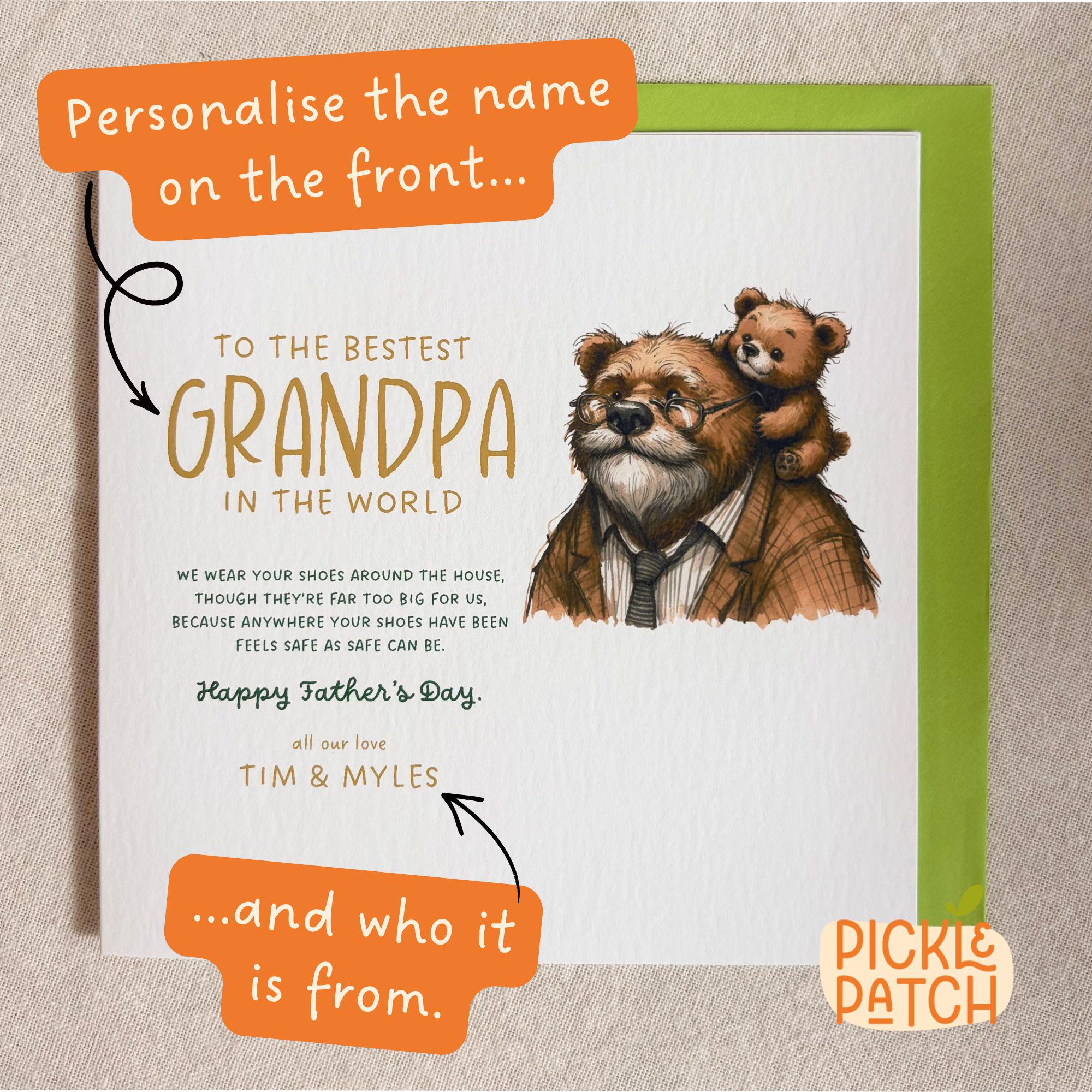 Father’s Day Card From Grandchildren | Personalised Gift For Grandpa | Grandad Keepsake From Kids