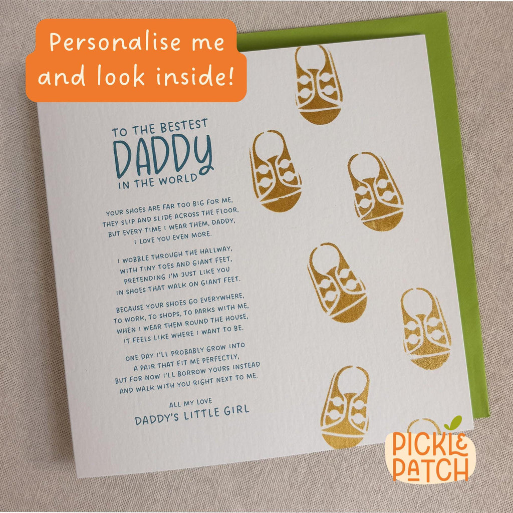 Daddy Keepsake Poem Father's Day Card